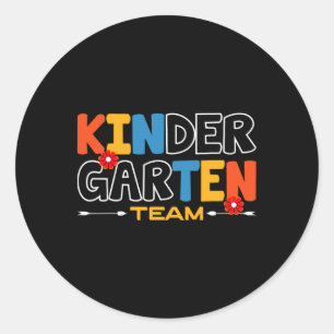 Kinder Garten Team Teacher Back To School Enthusia Classic Round Sticker