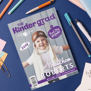 Kinder Grad Fun Kindergarten Photo Magazine Cover Announcement