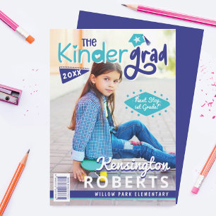 Kinder Grad Fun Kindergarten Photo Magazine Cover Announcement