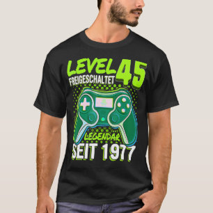 Kinder Level 45 Jahre Geburtstags Junge Gamer 1977 T-Shirt