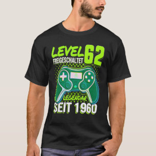 Kinder Level 62 Jahre Geburtstags Junge Gamer 1960 T-Shirt