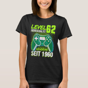 Kinder Level 62 Jahre Geburtstags Junge Gamer 1960 T-Shirt