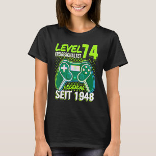 Kinder Level 74 Jahre Geburtstags Junge Gamer 1948 T-Shirt