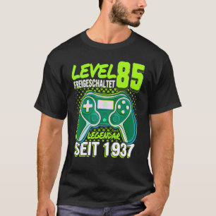 Kinder Level 85 Jahre Geburtstags Junge Gamer 1937 T-Shirt