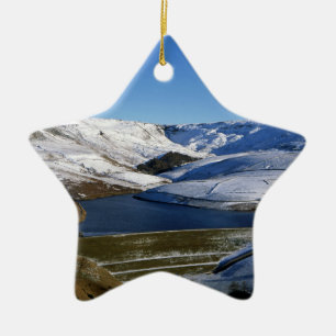Kinder Reservoir Derbyshire England Holiday Card P Ceramic Ornament
