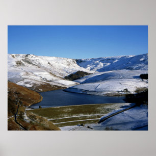 Kinder Reservoir Derbyshire England Holiday Card Poster