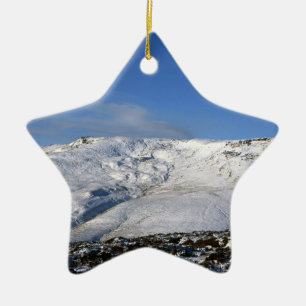 Kinder Scout Winter Holiday Card Poster Photo Bloc Ceramic Ornament