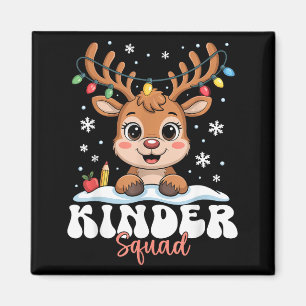 Kinder Squad Reindeer Christmas Lights Cute Winter Magnet