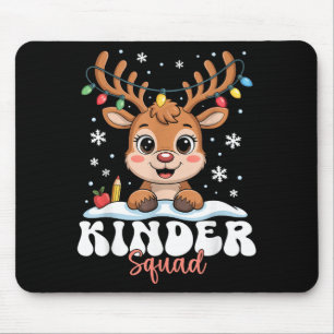 Kinder Squad Reindeer Christmas Lights Cute Winter Mouse Pad