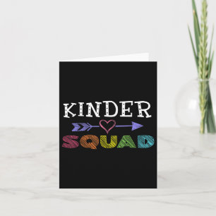 Kinder Squad Teachers Back To School Kindergarten  Card