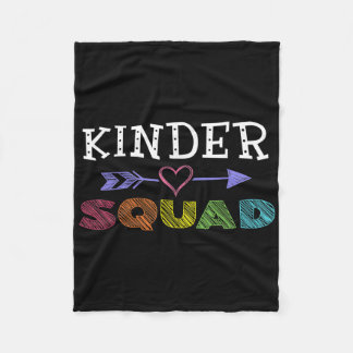 Kinder Squad Teachers Back To School Kindergarten Fleece Blanket