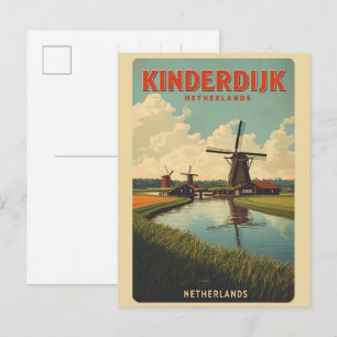 Kinderdijk Holland Netherlands WindMills gifts Postcard