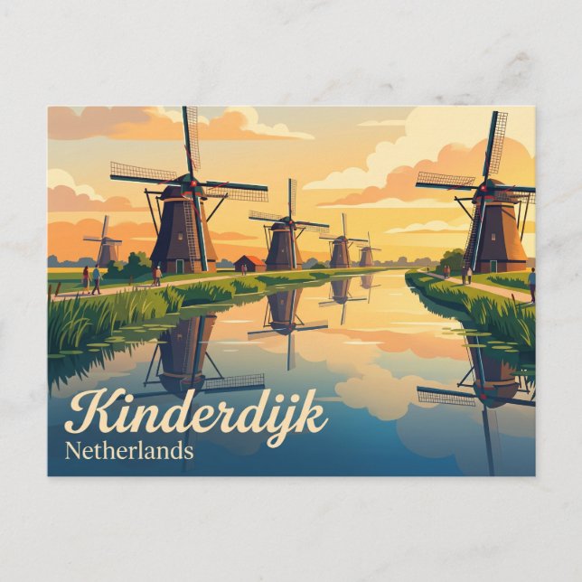 Kinderdijk Netherlands Postcard (Front)