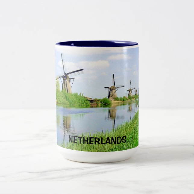 KINDERDIJK, NETHERLANDS Two-Tone COFFEE MUG (Center)