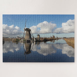 Kinderdijk Wind Mills Netherlands Holland Blades Jigsaw Puzzle