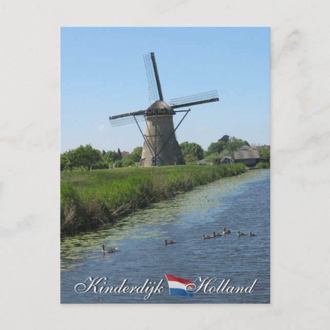 Kinderdijk Windmill Holland Postcard (Front)