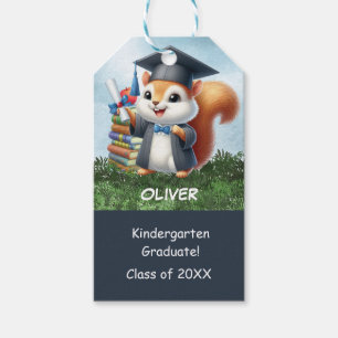 Kindergarte Graduation Boy Squirrel Gift Tags