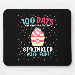 Kindergarten 100 Days Of School Girls Sprinkled Fu Mouse Pad