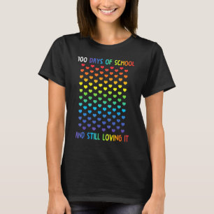 Kindergarten 100 Days Of School Hearts Teacher Ki T-Shirt