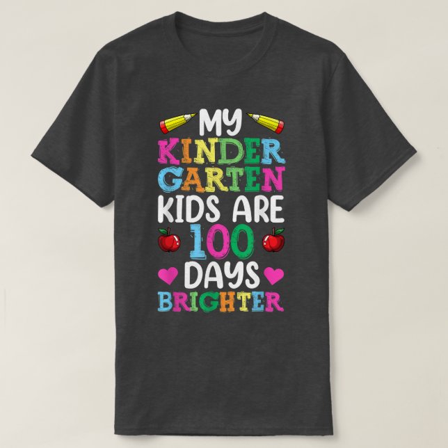 Kindergarten 100th Day Of School Teacher Shirt, Me T-Shirt (Design Front)
