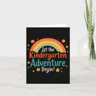 Kindergarten Adventure Rainbow First Day Of School Card