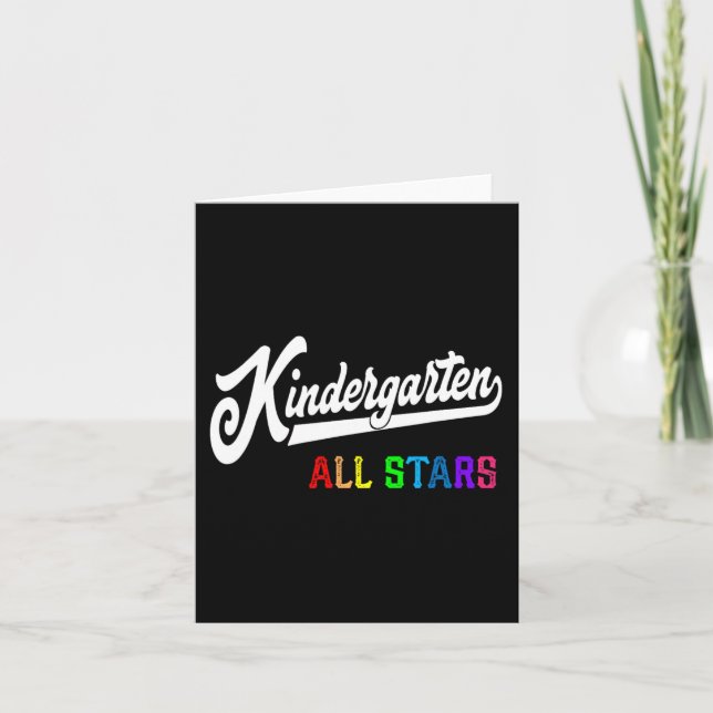 Kindergarten All Stars Teacher Team Back To School Card (Front)