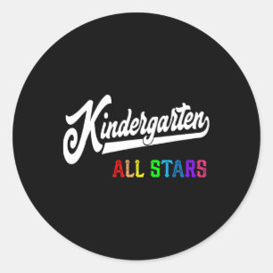 Kindergarten All Stars Teacher Team  Classic Round Sticker