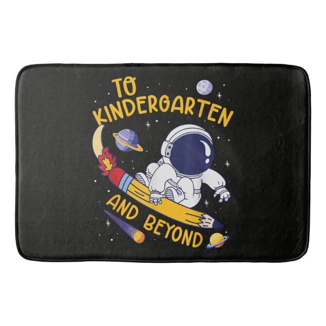 Kindergarten And Beyond Astronaut Back To School Bath Mat (Front)