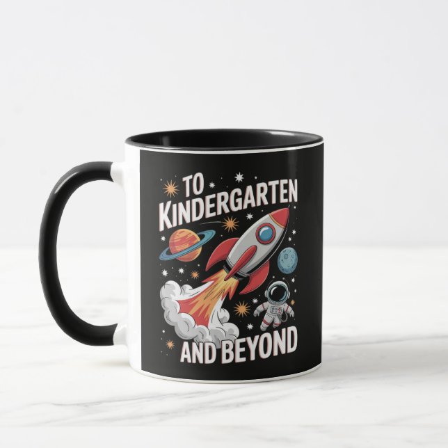 Kindergarten and Beyond Astronaut Back to School Mug (Left)