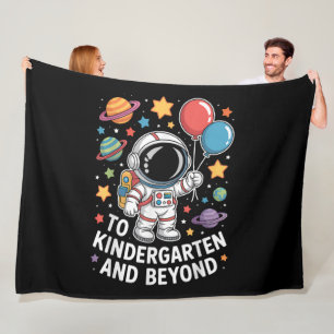 kindergarten and beyond astronaut space fleece blanket