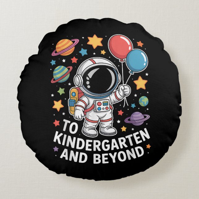 kindergarten and beyond astronaut space round cushion (Front)