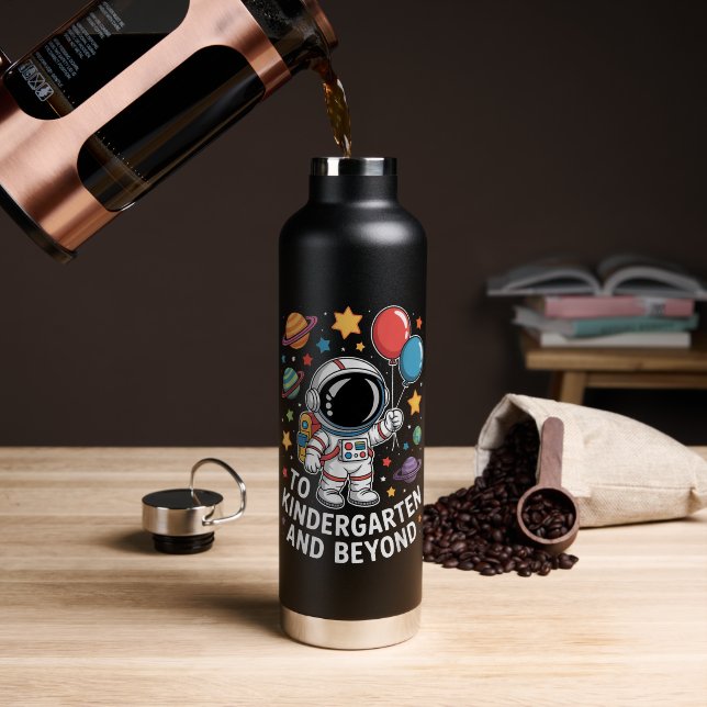 Kindergarten And Beyond Astronaut Space Water Bottle (Coffee (Rotated))