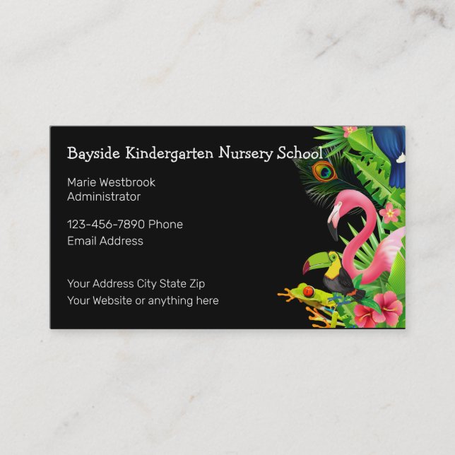 Kindergarten And Nursery School Business Cards (Front)