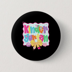 Kindergarten Back To School Coquette Preppy Pink B 6 Cm Round Badge