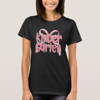 Kindergarten Back to School Coquette Teacher Girls T-Shirt