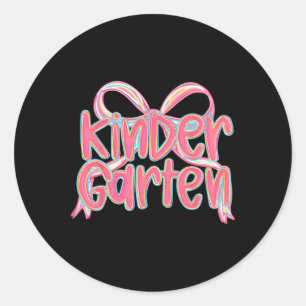 Kindergarten Back To School Cute Girl School Outfi Classic Round Sticker