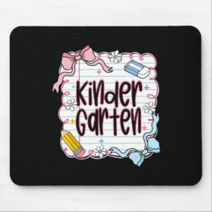 Kindergarten Back To School For Girls Pink Noteboo Mouse Pad