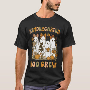 Kindergarten Boo Crew Preppy Halloween Floral Ghos T-Shirt