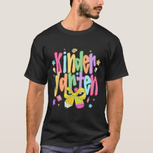 Kindergarten Bow Pencil Flowers Funny Back To Scho T-Shirt