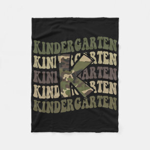 Kindergarten Camo Camouflage Boy Teacher Ck To Sch Fleece Blanket