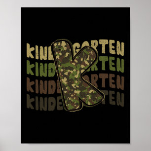 Kindergarten Camo Camouflage Boy Teacher Ck To Sch Poster