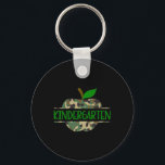 Kindergarten Camouflage Apple First Day Of School  Key Ring<br><div class="desc">Kindergarten Camouflage Apple First Day Of School</div>