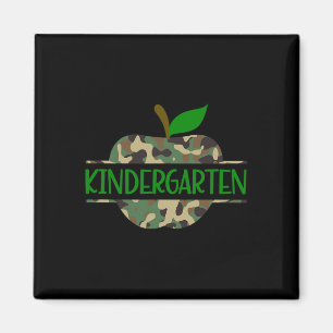 Kindergarten Camouflage Apple First Day of School  Magnet