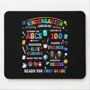 Kindergarten Checklist Ready For First Grade Back Mouse Pad