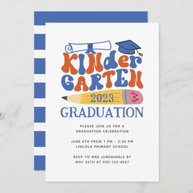 Kindergarten Class Graduation Invitation (Front/Back)