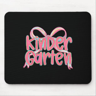 Kindergarten Coquette Bow Back To School First Day Mouse Pad