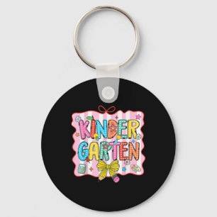 Kindergarten Coquette Pencil Bow Back To School Te Key Ring
