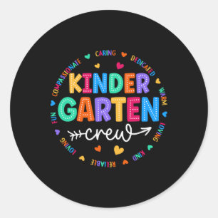 Kindergarten Crew Ck To School Kindergarten Teache Classic Round Sticker