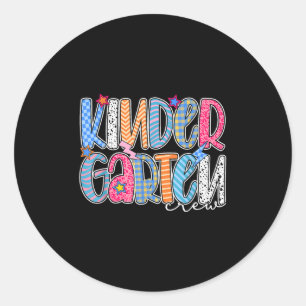 Kindergarten Crew Kindergarten Back To School Teac Classic Round Sticker