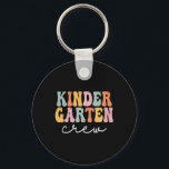 Kindergarten Crew Retro Groovy Vintage First Day O Key Ring<br><div class="desc">Kindergarten Crew Retro Groovy Vintage First Day Of School</div>